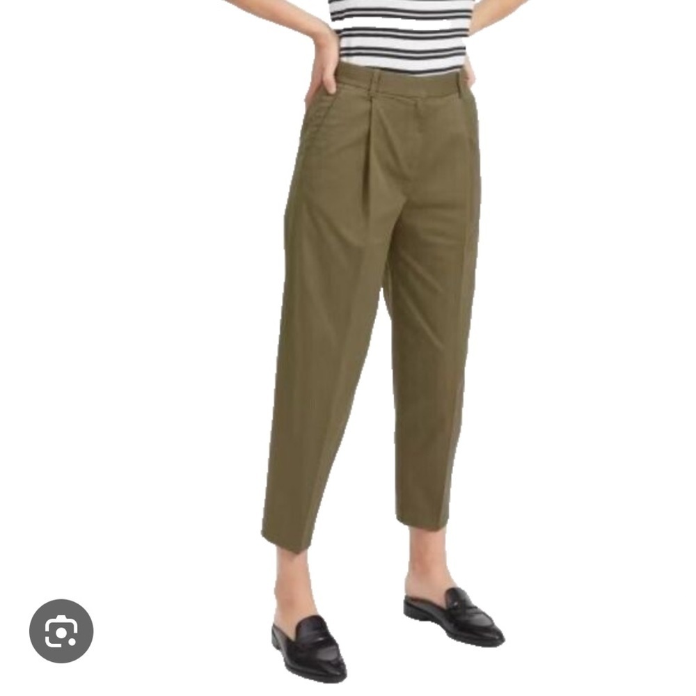 Everlane Slouchy Chino Pant in Covert Green Pleated Balloon Leg size 2